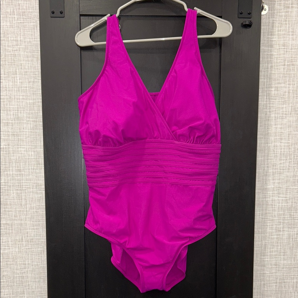 Aqua Green Fuchsia One-Piece Swimsuit size 20